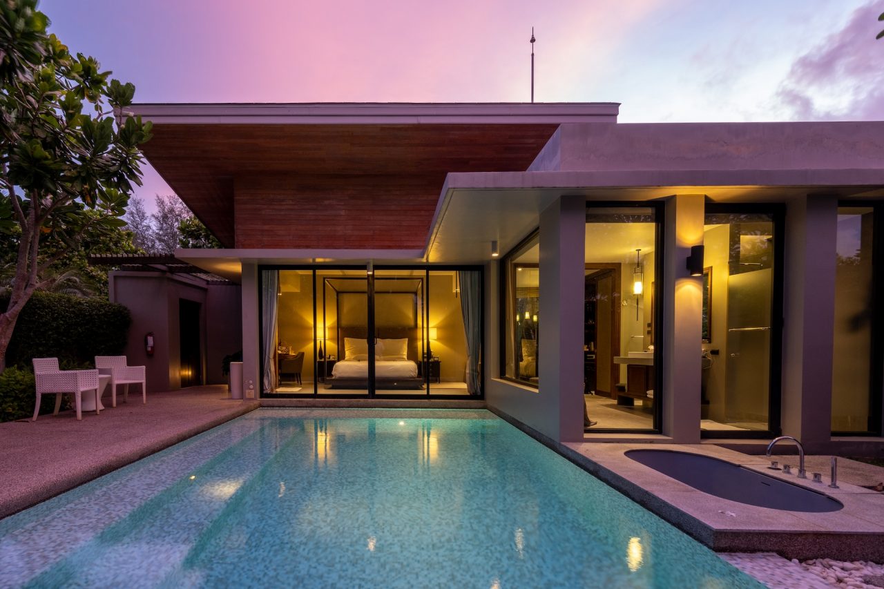 modern house with a swimming pool modern pool villa at the beach